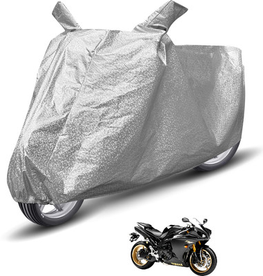 Auto Hub Waterproof Two Wheeler Cover for Yamaha(YZF R1, Silver)