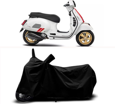 RABABLI Waterproof Two Wheeler Cover for Vespa(Vespa LX 125, Black)