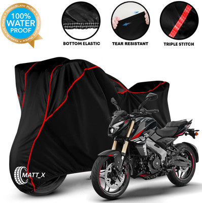 MATT_X Waterproof Two Wheeler Cover for Bajaj(Pulsar N160, Black, Red)