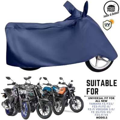 ZAQE Waterproof Two Wheeler Cover for Yamaha, Universal For Bike(FZ S V3.0 FI, Blue)