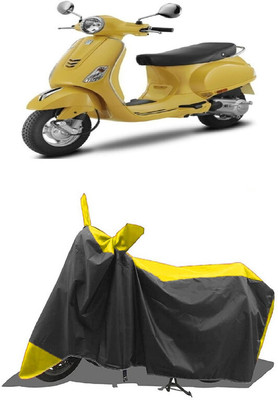 SUGASHRI Waterproof Two Wheeler Cover for Vespa(Vespa LX 125, Yellow, Black)