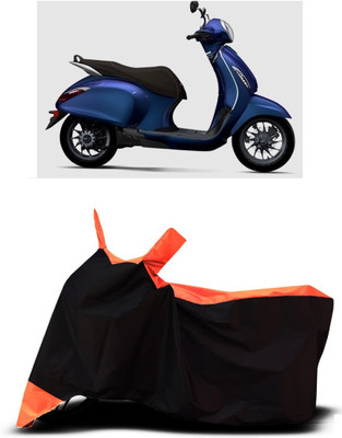 VESMEI Two Wheeler Cover for Bajaj(Urbanite Chetak BS6, Orange)