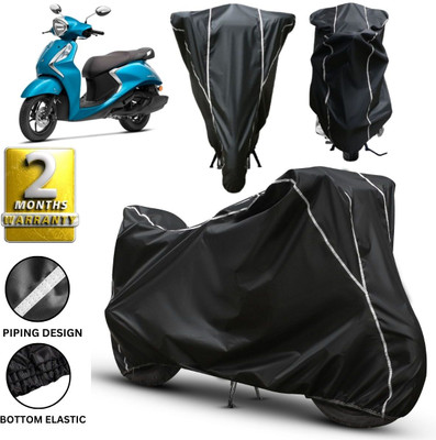 Car Styling Waterproof Two Wheeler Cover for Yamaha(Fascino, Black, Red)