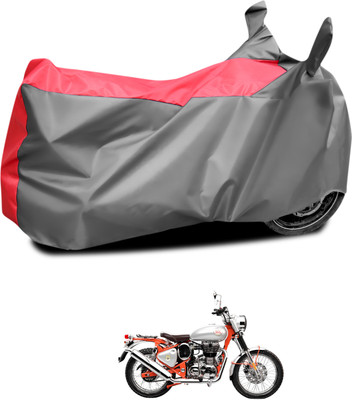 CODOKI Waterproof Two Wheeler Cover for Royal Enfield(Bullet Trials 500, Grey, Red)