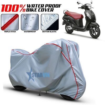 Starvin Waterproof Two Wheeler Cover for Suzuki(Access, Silver, Red)