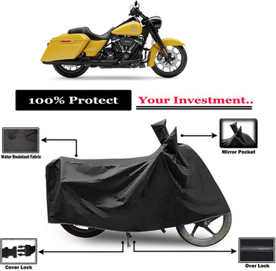 Amexride Two Wheeler Cover for Harley Davidson(Road King, Black)