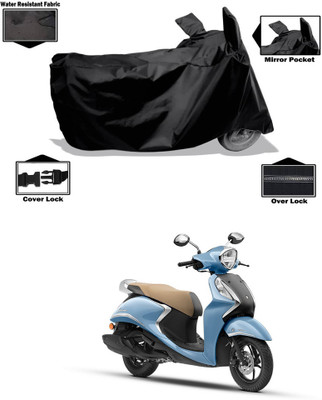 PAGORA Waterproof Two Wheeler Cover for Yamaha(Fascino 125 FI, Black)