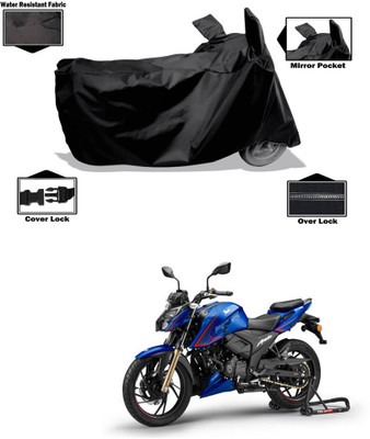 CODOKI Waterproof Two Wheeler Cover for TVS(Apache RTR 200, Black)