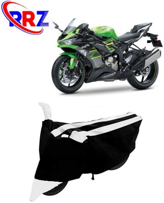 RRZ Waterproof Two Wheeler Cover for Kawasaki(Ninja ZX-6R, Black, White)