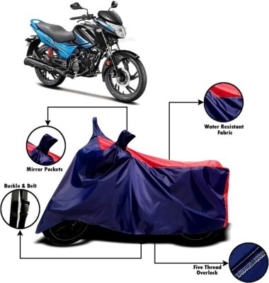 DeepShakshi AUTOMOTIVE Two Wheeler Cover for Hero(Glamour i3s, Red, Blue)