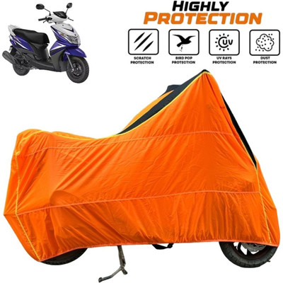 ZAQE Waterproof Two Wheeler Cover for Yamaha(Ray Z, Black, Orange)