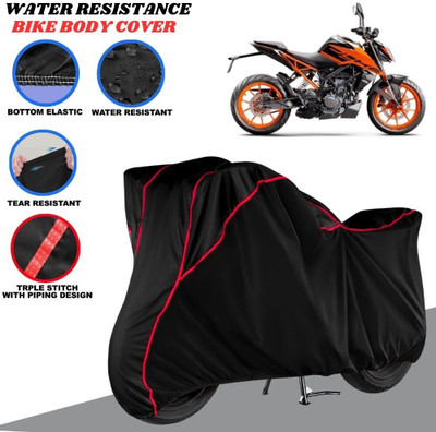 SRP PRODUCT Waterproof Two Wheeler Cover for KTM(200 Duke, Black, Red)