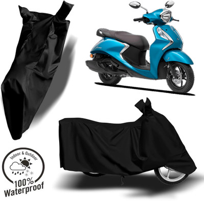 Autoinnovation Waterproof Two Wheeler Cover for Yamaha(Fascino 125, Black)