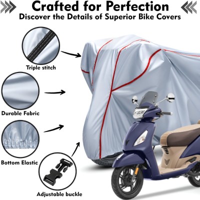 Shiv Kanha Waterproof Two Wheeler Cover for TVS(Jupiter, Silver, Red)