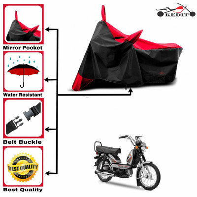 KEDIT Two Wheeler Cover for TVS(XL 100 Comfort, Red, Black)