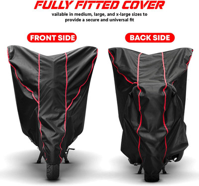 OliverX Waterproof Two Wheeler Cover for Hero(Passion, Black, Red)