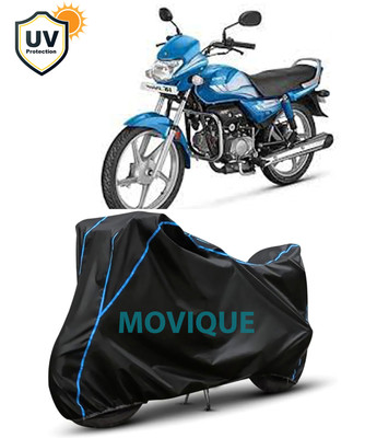 MOVIQUE Waterproof Two Wheeler Cover for Hero(HF Deluxe, Black, Blue)