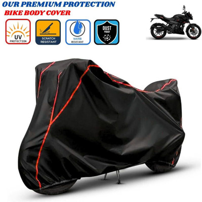 Delphinium Waterproof Two Wheeler Cover for Bajaj(Pulsar N160, Black, Red)