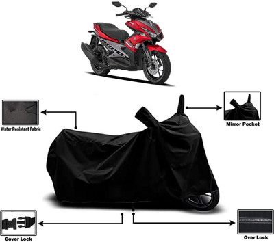 Amexride Two Wheeler Cover for Yamaha(Aerox 155 Maxi BS6, Black)