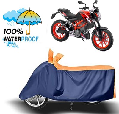 ROYAL AUTO MART Waterproof Two Wheeler Cover for KTM(200 Duke, Blue, Orange)