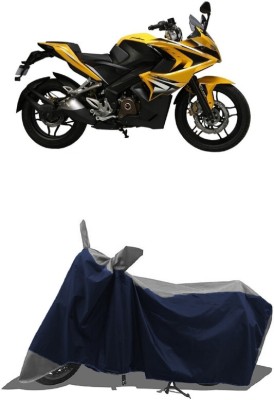 SUGASHRI Waterproof Two Wheeler Cover for Bajaj(Pulsar SS400, Grey, Blue)