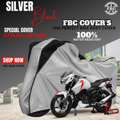 FBC Waterproof Two Wheeler Cover for TVS(Apache RTR 160, Grey, Black)