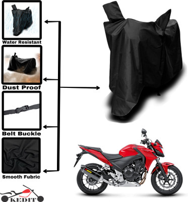 KEDIT Two Wheeler Cover for Universal For Bike(CB 500, Black)
