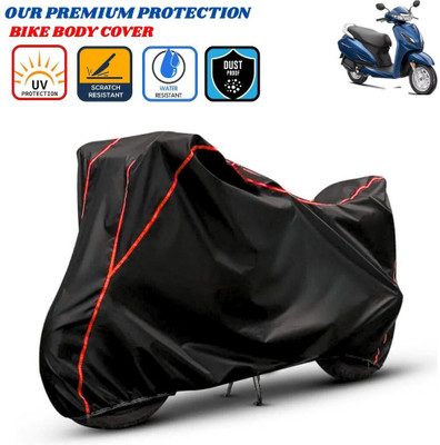 Delphinium Waterproof Two Wheeler Cover for Honda(Activa, Black, Red)