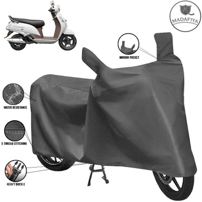 MADAFIYA Waterproof Two Wheeler Cover for Suzuki(Access, Grey)