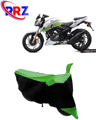 RRZ Waterproof Two Wheeler Cover for TVS(Apache RTR 200 Fi E100, Black, Green)
