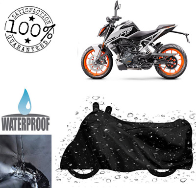 ROYAL AUTO MART Waterproof Two Wheeler Cover for KTM(200 Duke, Black)