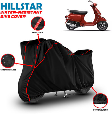 HILLSTAR Waterproof Two Wheeler Cover for Vespa(SXL 125 BS6, Black, Red)