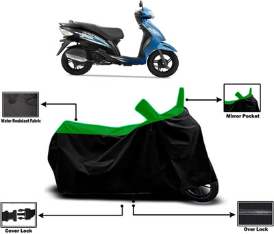 Amexride Two Wheeler Cover for TVS(Wego BS6, Green)