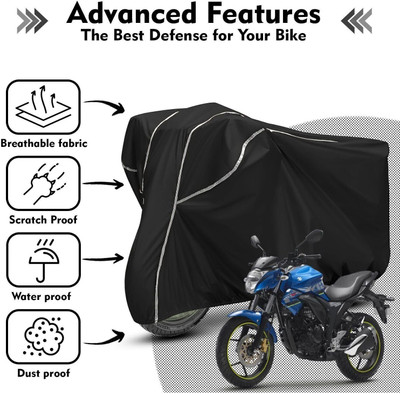 Shiv Kanha Waterproof Two Wheeler Cover for Suzuki(Gixxer, Black, White)
