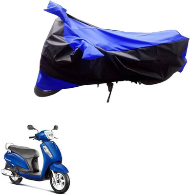 Mdstar Waterproof Two Wheeler Cover for Suzuki(Access, Black, Blue)