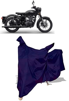 Amexride Two Wheeler Cover for Royal Enfield(Classic 500, Blue)