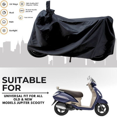 MADAFIYA Two Wheeler Cover for TVS(Jupiter 125, Black)