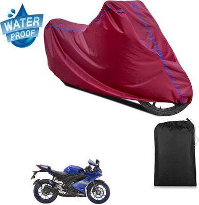PAGORA Waterproof Two Wheeler Cover for Yamaha(YZF R15 V3 BS6, Maroon)