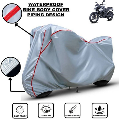 LE PRA Waterproof Two Wheeler Cover for Bajaj(Pulsar NS 160, Silver, Red)