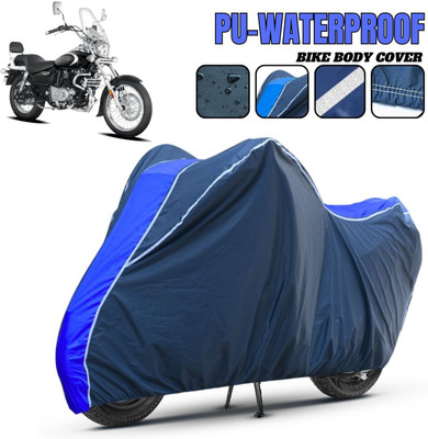 HILLSTAR Waterproof Two Wheeler Cover for Bajaj(Avenger, Blue, White)