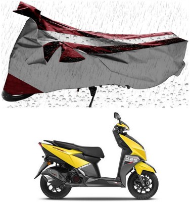 AutoTiger Two Wheeler Cover for TVS(NTORQ, Maroon, Silver)