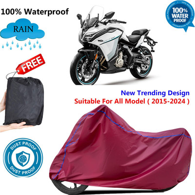 AUTOCAD Waterproof Two Wheeler Cover for CFMoto(650GT, Maroon)