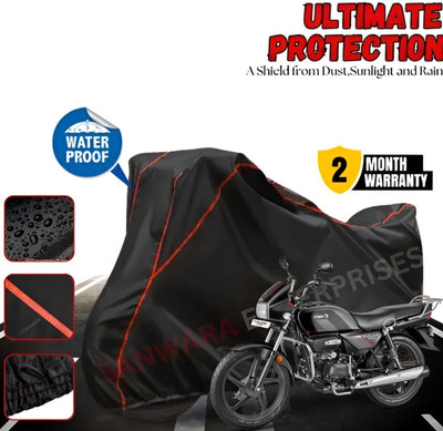 AutoGalaxy Waterproof Two Wheeler Cover for Hero(Splendor I Smart, Black, Red)