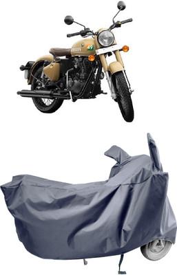 Amexride Two Wheeler Cover for Royal Enfield(Classic 350 Signals, Grey)