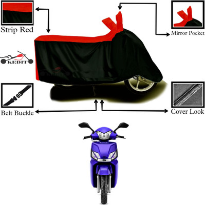 AASHTIK MART Two Wheeler Cover for Mahindra(Gusto, Red, Black)