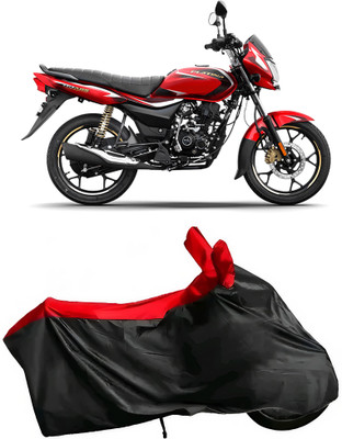 Auto World Waterproof Two Wheeler Cover for Bajaj(Platina 110, Black, Red)