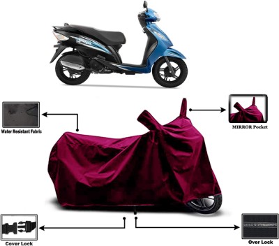 Amexride Two Wheeler Cover for TVS(Wego BS6, Maroon)