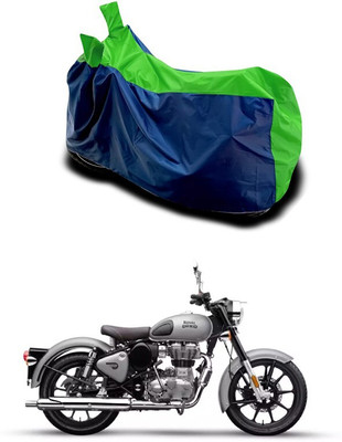 Mdstar Waterproof Two Wheeler Cover for Royal Enfield(Bullet 350 New, Green)