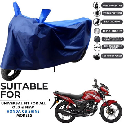 ZAQE Two Wheeler Cover for Honda(CB Shine SP, Blue, Blue)