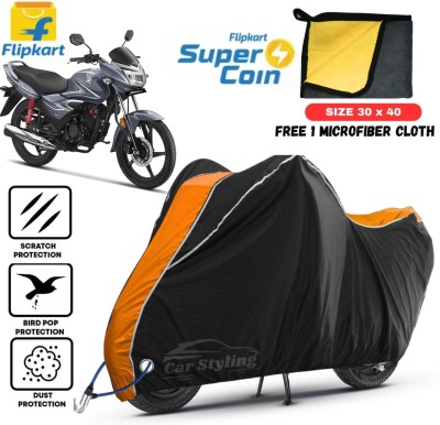 Car Styling Waterproof Two Wheeler Cover for Honda(CB Shine, Black, Orange)